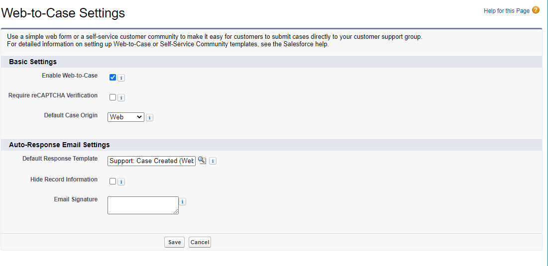 How to setup the  To Case in Salesforce